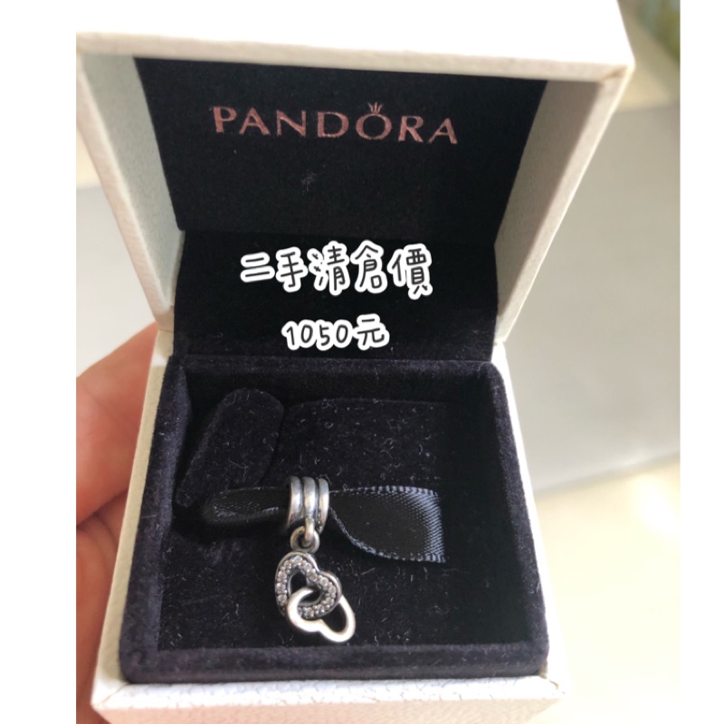 二手🌈絕版Pandora  S925純銀愛心手鍊配件吊件配飾潘朵拉正品