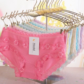 ❤ My Dear 貼身衣物小舖 ❤ 糖果色莫代爾蕾絲邊內褲-6005