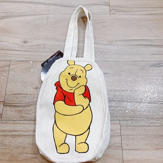 [翹鬍子］台灣 迪士尼 維尼 小熊維尼 維尼熊 Pooh 站姿 飲料袋 小物袋 袋 長提袋 袋子