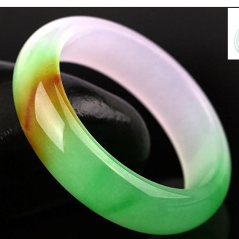 保真附證書 天然翡翠手鐲淺綠翡翠色飄花玉手鐲三色冰透飄花手鐲 蝦皮購物