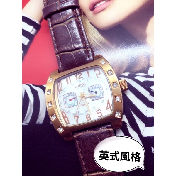[bluevio]Lobor羅伯真皮皮錶 英式復古真雙眼 不鏽鋼錶殼