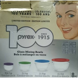 百年記念款 PYREX 含蓋調理碗 １碗+１蓋 單組 (紅 or 藍 or 綠 or 紫 )