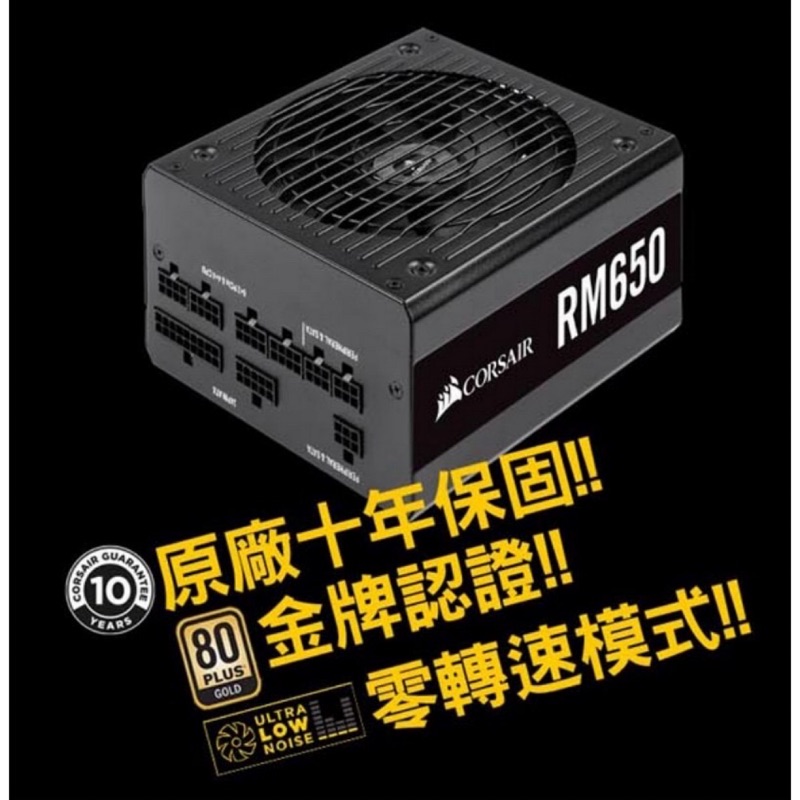 海盜船 CORSAIR RM650 650W 全模組 電源供應器 80PLUS 金牌