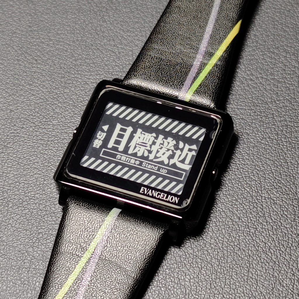 [全新現貨] EVA x EPSON smart canvas 絕版福音戰士電子紙手錶 - Nerv黑色款