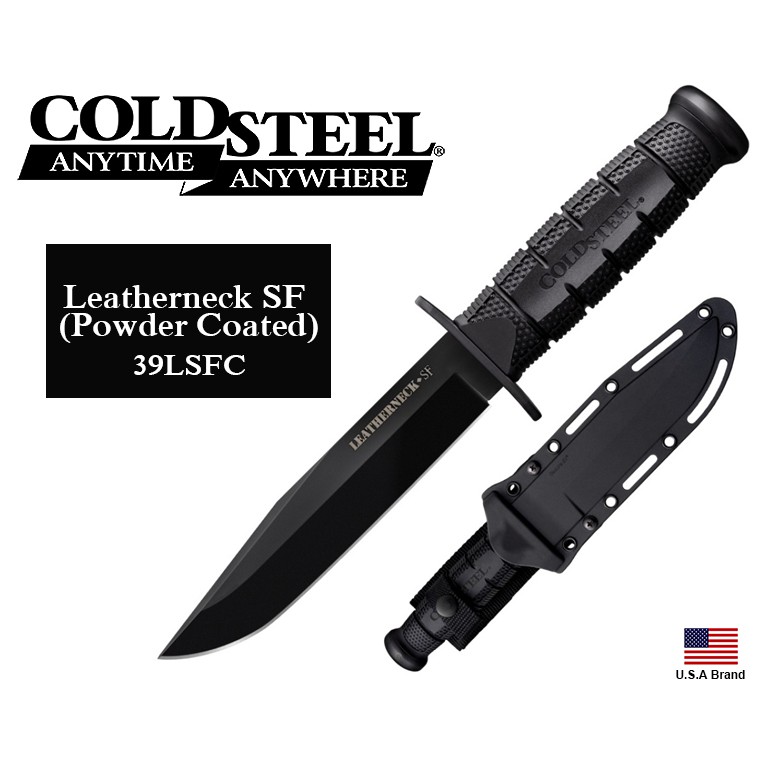 美國Cold Steel冷鋼經典Leatherneck SF直刀D2鋼黑色塗層附刀鞘【CS39LSFC】
