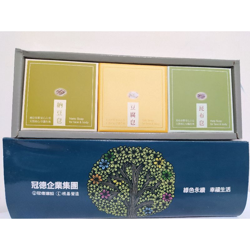 【16號倉庫】台灣茶摳 香皂禮盒組 嫩白豆腐皂、納豆保濕美容皂、昆布草本皂 盒裝