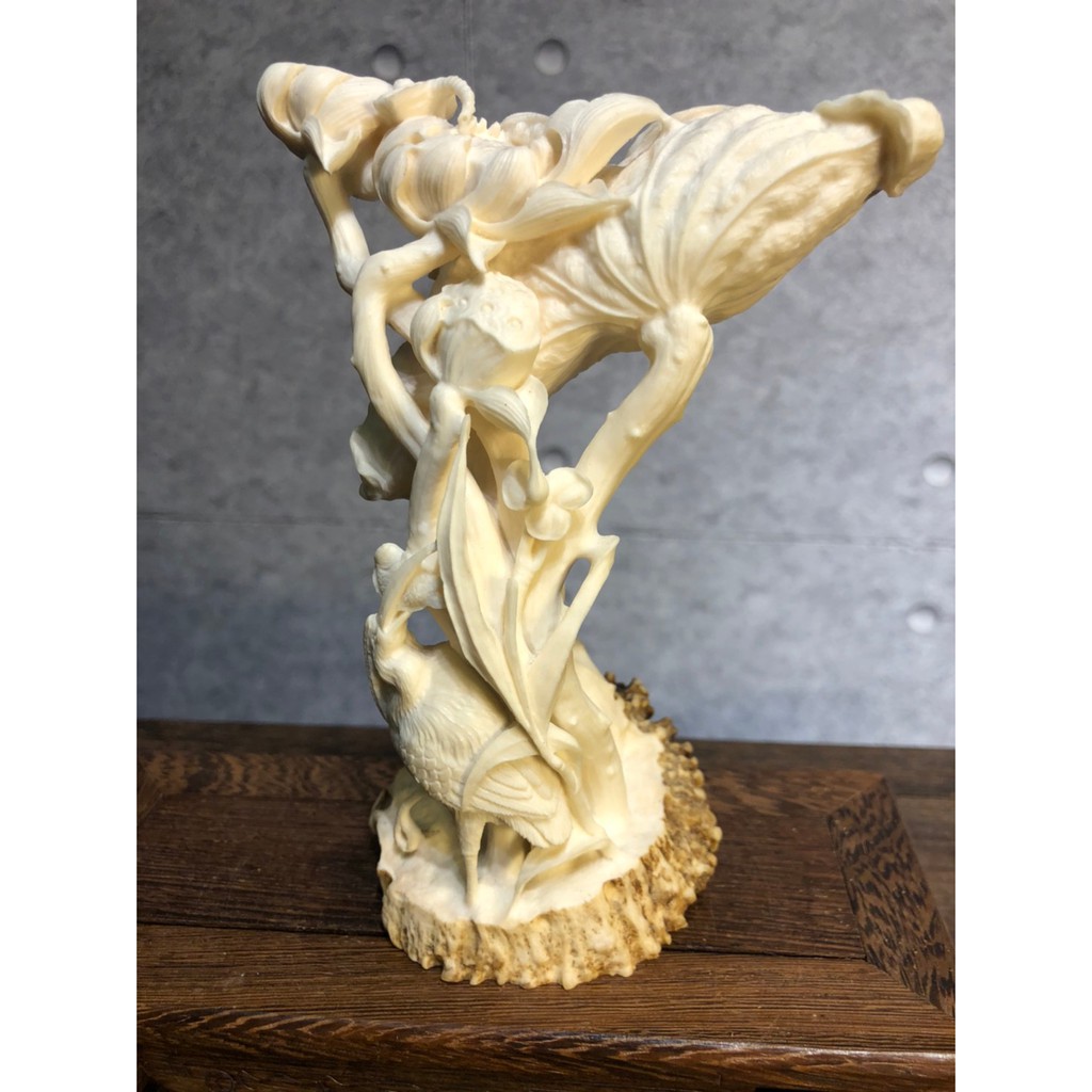 尋寶樂極品鹿角雕刻花開富貴極品工藝值得收藏不含底座 蝦皮購物