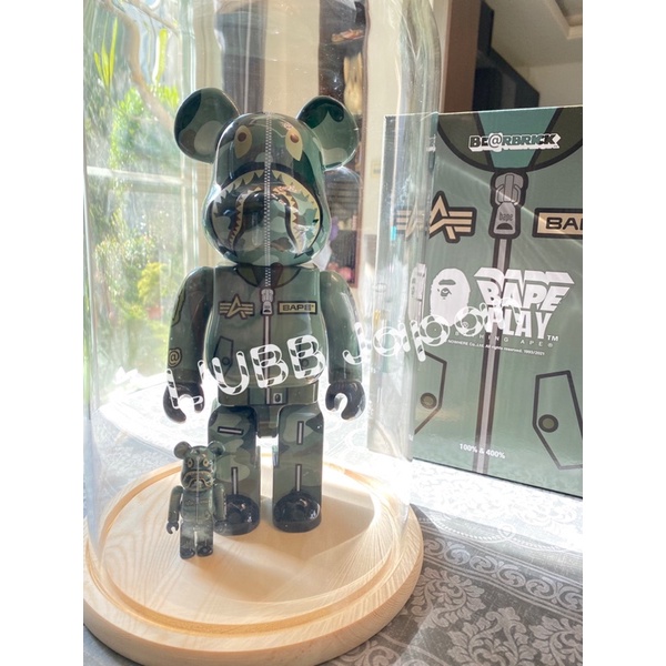 日本官方正品 庫柏力克 Bearbrick Be@rBrick Bape APE Alpha MA1 飛行外套 400%