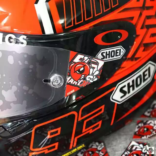 Moto Gp Shoei 93 Marc Marquez 紅螞蟻競技膜貼紙安全帽鏡片防水反光貼紙 蝦皮購物