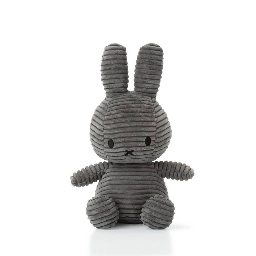 BON TON Miffy Corduroy 米飛兔絨毛玩偶/ 23cm/灰  誠品eslite