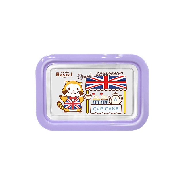 ☆PIXIE☆ 7-11 Rascal 小小浣熊 甜甜食光集點送 分隔玻璃便當盒 英國杯子蛋糕款 現貨 全新
