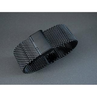 18mm 20mm 24mm黑色高質感,超值不鏽鋼粗線mesh米蘭網帶不鏽鋼製錶帶,板扣,IWC 漢米頓