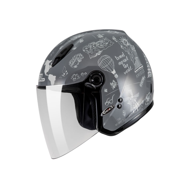 SOL 安全帽 27Y SL-27Y 環遊世界  岩灰/白 半罩 3/4罩 通風透氣 輕量化 雙D扣