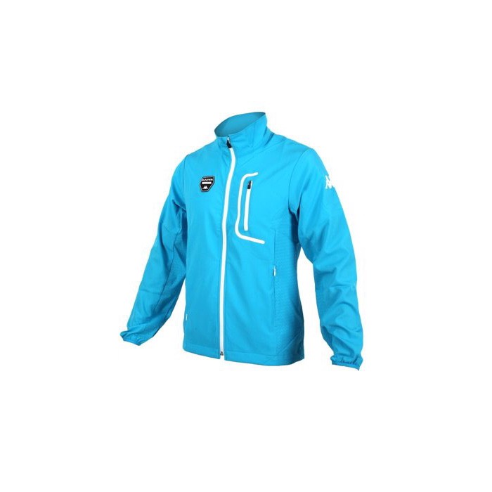 【運動用品】 KAPPA 男單層風衣外套(立領外套 防風 慢跑 跑步 水藍色XL)