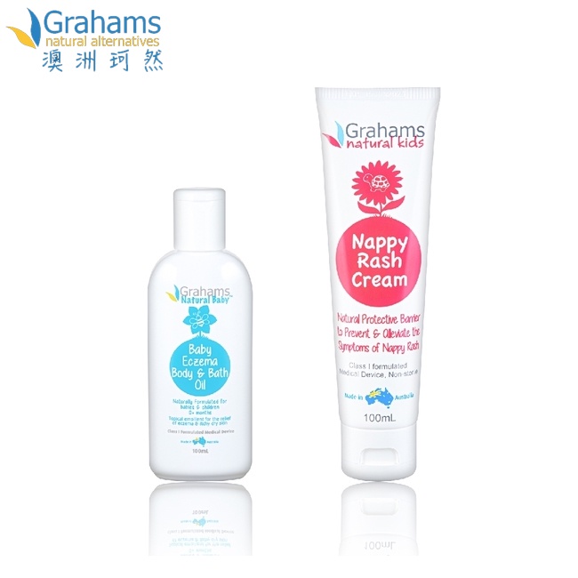 珂然 Grahams 嬰兒潤膚油100ml+嬰兒屁屁霜100ml