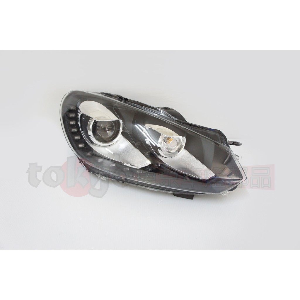 Tokyo東京車燈部品 高爾夫golf 6 09 10 11 12 13 Gti 15顆led燈眉雙魚眼黑底大燈組 蝦皮購物