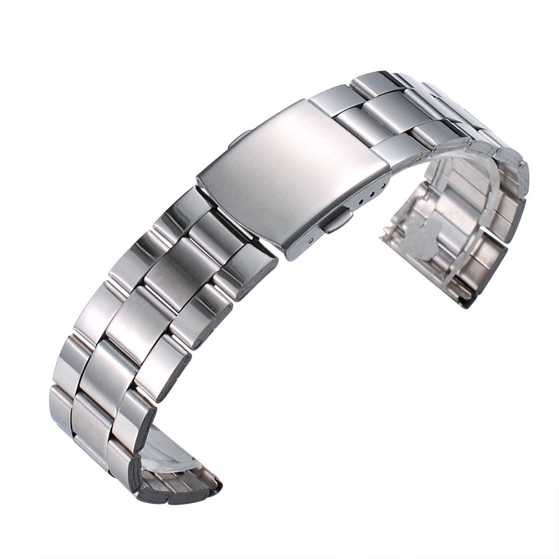 現貨鋼表帶鋼片帶手表配件男不銹鋼全鋼帶表帶18 20 22mm