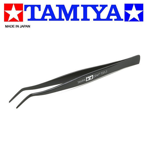 【模神】TAMIYA CRAFT TOOLS 田宮 日製 模型工具 74003 黑色高級彎夾 鑷子 夾子 水貼夾