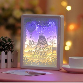 送禮推薦 現貨《居家用品】3D紙雕燈飾 造型夜燈 ♥ 送禮 創意裝飾 擺飾 擺件 ♥ 禮盒 生日禮品 小夜燈 禮物