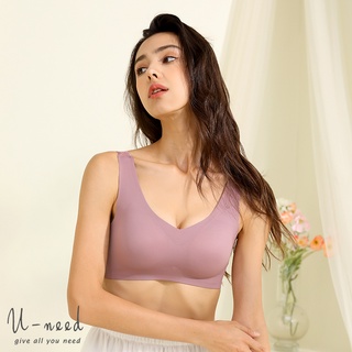 蠶絲無鋼圈背心乳膠內衣 背心式 背後蕾絲 無痕內衣 無鋼圈內衣 背心內衣 運動內衣【9W2107】Uneed