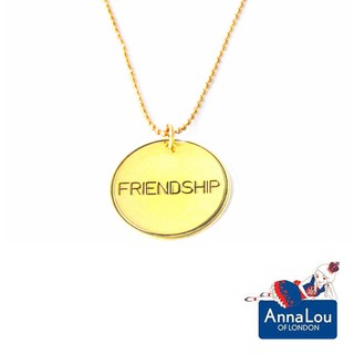 Anna Lou of London 倫敦品牌 FRIENDSHIP 優雅字墜金項鍊925純銀鑲14k金