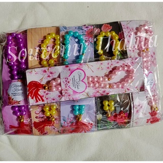 珍珠 Tasbih 紀念品包裝有圖案底座