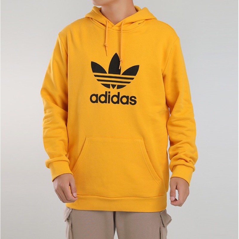 Adidas 愛迪達男款黃色衛衣長袖帽T 款號: GD9923 | 蝦皮購物