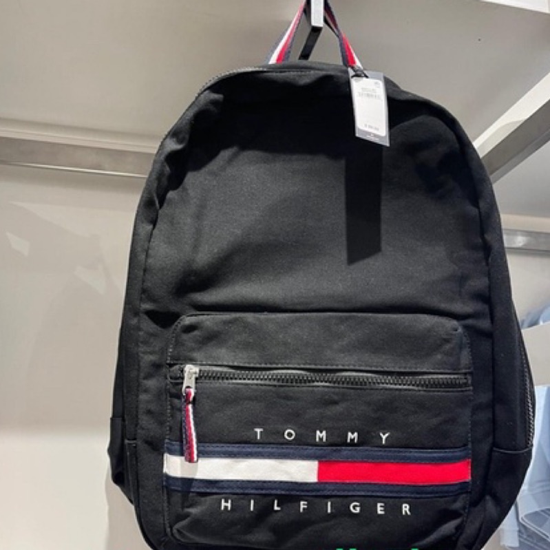 Tommy Hilfiger 「大款」帆布後背包 後背包 雙肩包 帆布包 logo配色 帆布包 背包 書包