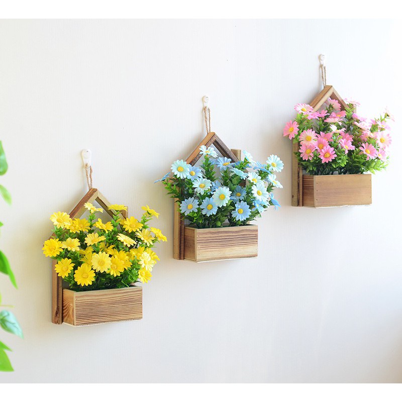 花籃壁掛籃木製花屋牆面裝飾花籃壁掛花盆裝飾 蝦皮購物