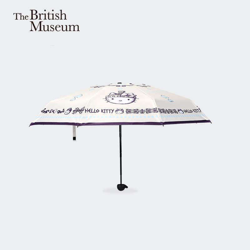 大英博物館HELLO KITTY聯名款希臘系列防曬黑膠五折雨傘出行實用~Oz