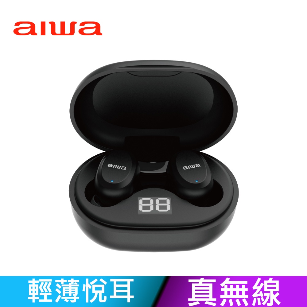 【福利品】AIWA 日本愛華 真無線藍牙耳機 AT-X80J (黑/白)