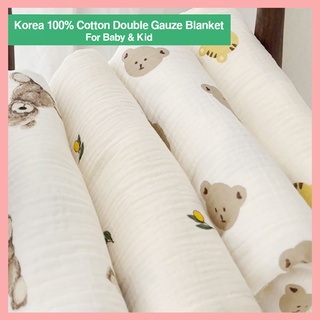 韓國 100% 純棉 超柔軟 雙層 紗布 嬰兒被子 兒童薄被 寶寶空調被