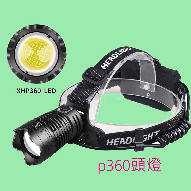 2024新款XHP360頭燈 MICRO/TYPE-C兼用帶輸出36核強光遠射頭燈