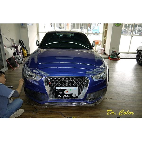 Dr. Color 玩色專業汽車包膜 Audi RS5 細紋自體修復透明犀牛皮_前保桿