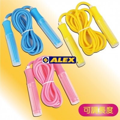 【維玥體育】 ALEX B-48 粉彩可調式跳繩 (只)  B-48 藍色 B-4802 黃色 B-4803 粉紅色