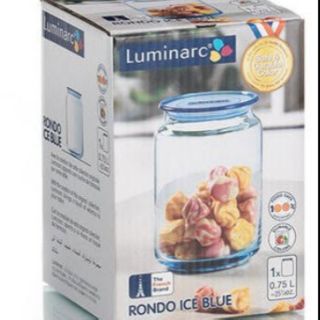 Luminarc樂美雅 冰藍玻璃保鮮罐 750ml 強化玻璃保鮮盒