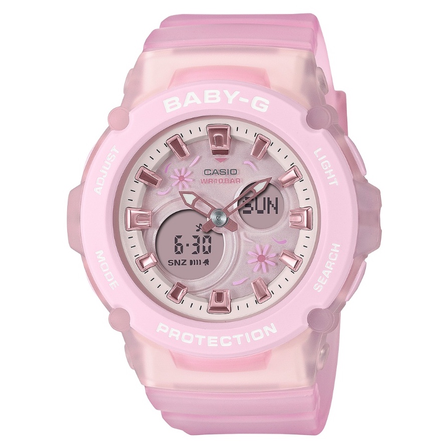 CASIO卡西歐 女 BABY-G 甜美雛菊雙顯腕錶/粉紅(BGA-270FL-4A)
