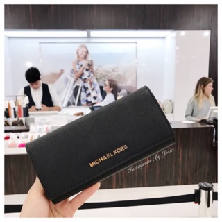 美國正品 Michael Kors MK 新品 專櫃字樣 皮革 掀蓋式 信封 長夾