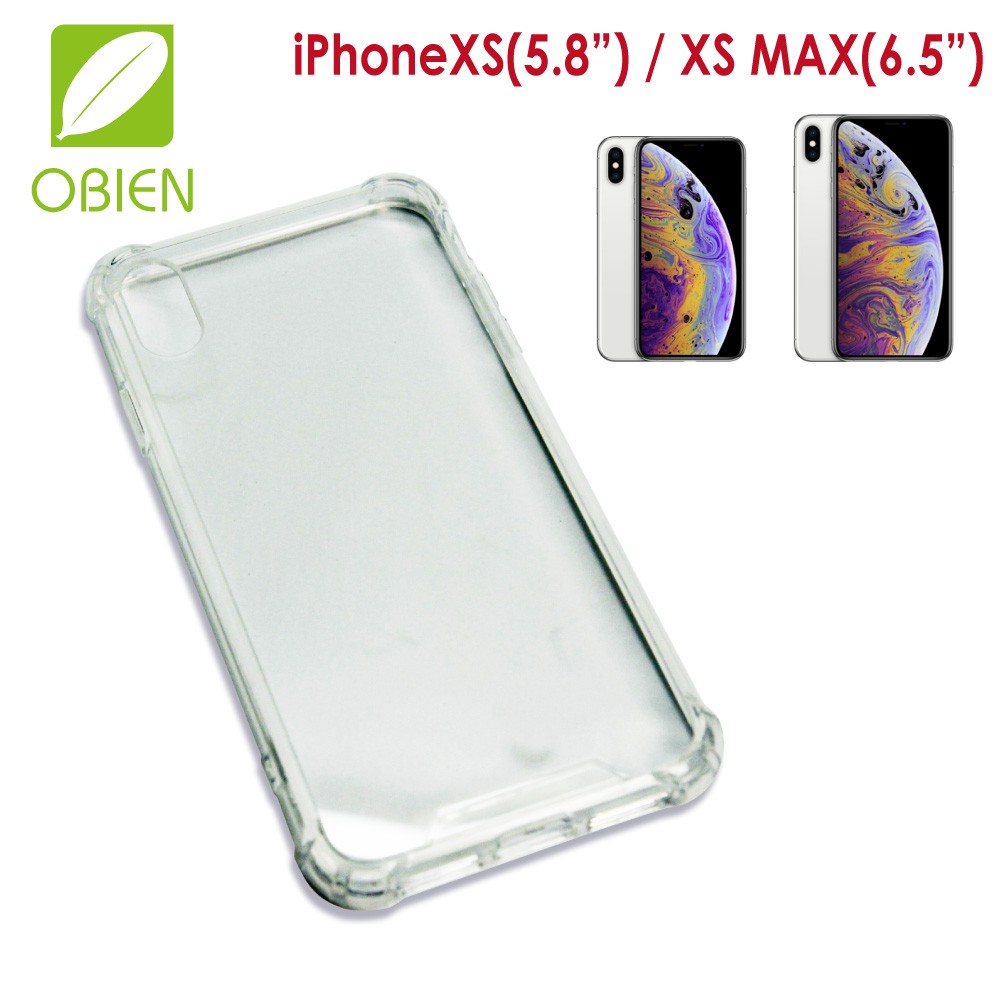 Obien iPHONE XS (5.8吋) / XS MAX (6.5吋)全包防撞透明保護殼