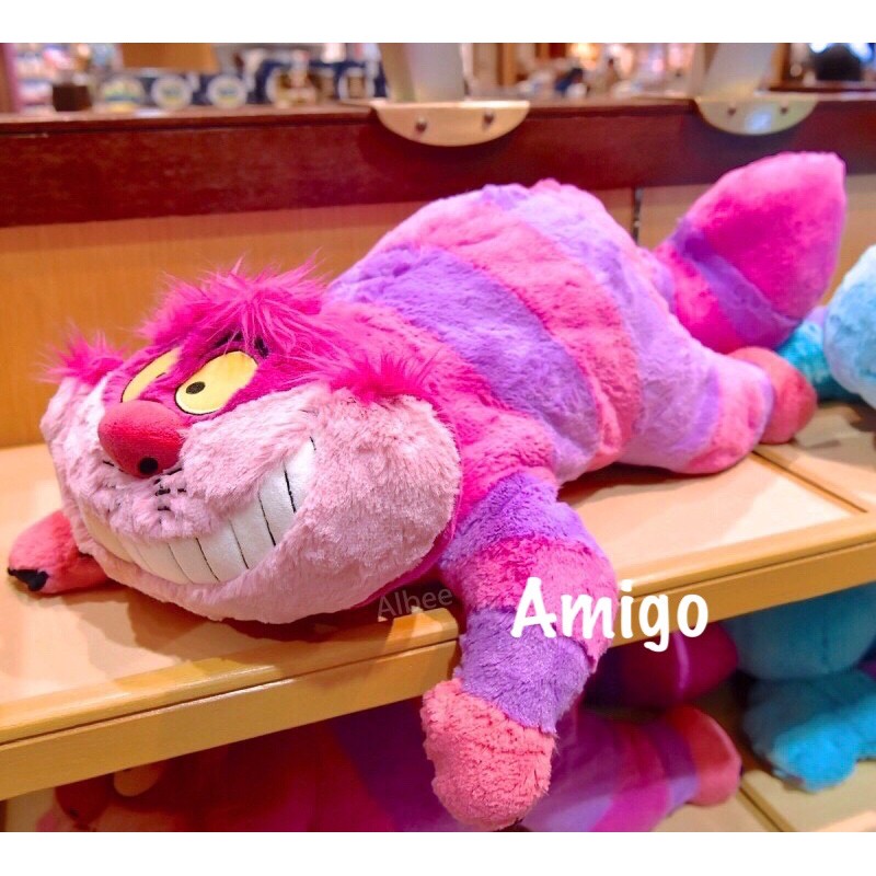 日本 迪士尼樂園 愛麗絲 愛莉絲 艾莉絲 艾麗絲 怪貓 笑笑貓 妙妙貓 趴姿 抱枕 玩偶 娃娃 趴姿娃娃 趴姿抱枕