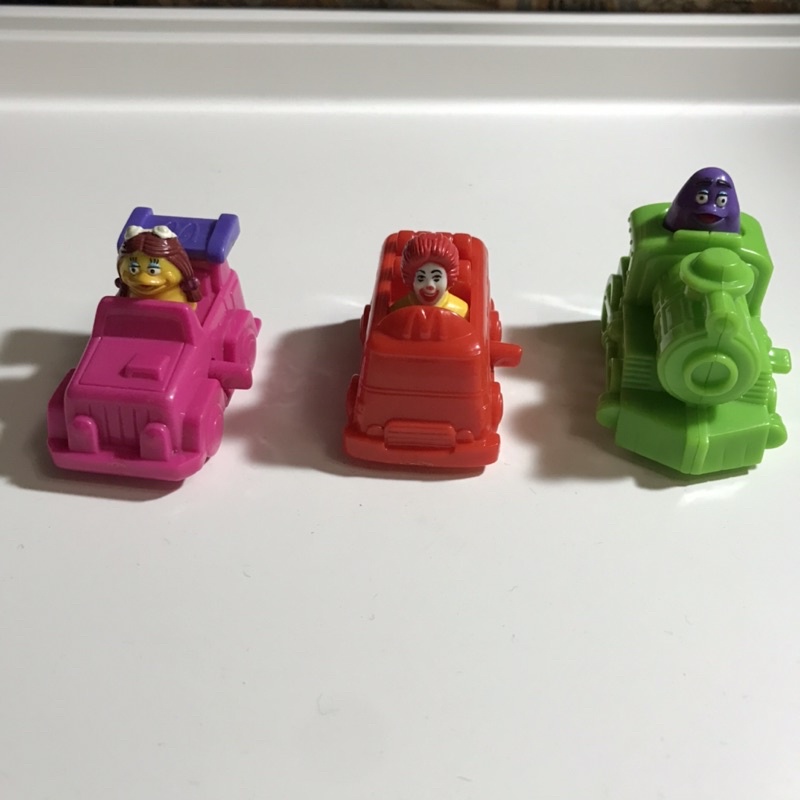 00麥當勞玩具四小幅發條玩具車麥當勞叔叔大鳥姐姐奶昔大哥二手中古老玩具 蝦皮購物