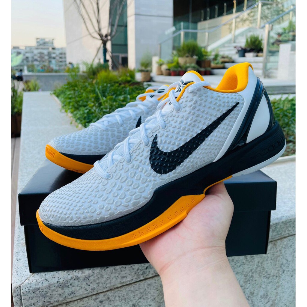 Nike Kobe 6 Protro 黑白黃季後賽實戰籃球鞋運動鞋CW2190-100 現貨