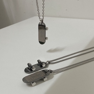 #現貨 (ACCN514) 鋼項鍊 個性金屬滑板