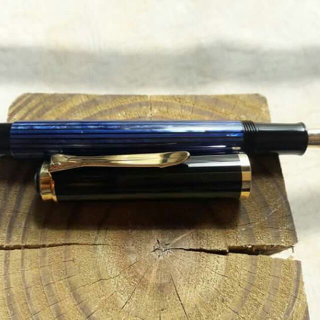 Pelikan M400 blue striped 14k OB nib