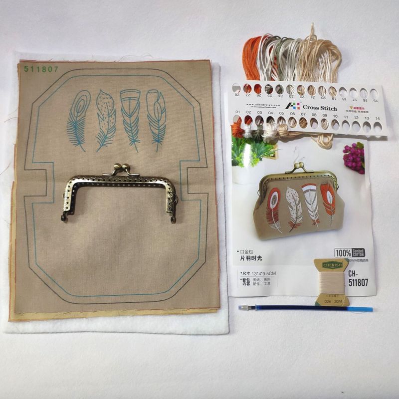 口金包材料包 手工刺繡diy零錢包歐式立體布藝口金包材料包如懿传延禧攻略diy 半圓形口金包日式刺绣材料包現貨