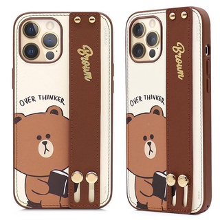 GARMMA LINE FRIENDS 手掌帶燙金皮革保護套 聰明熊大【魔力電玩】