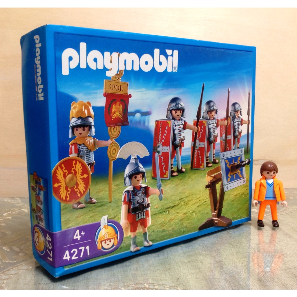 【摩比小棧】德國 PLAYMOBIL #4271 羅馬兵團與武器【摩比老件,盒裝未拆】