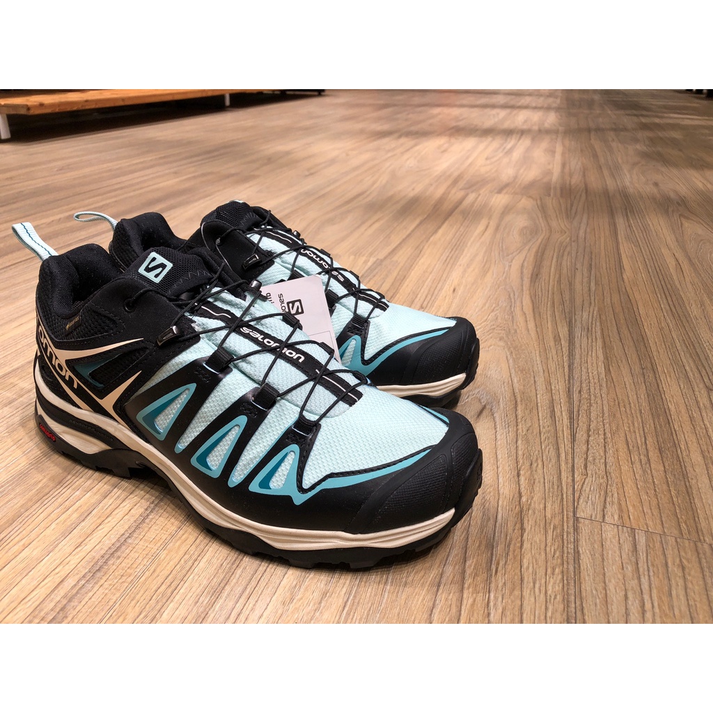 【SALOMON 法國】X ULTRA 3 GTX 女 低筒登山鞋『冰河藍/藍綠/香草白』409887 越野鞋.健行鞋