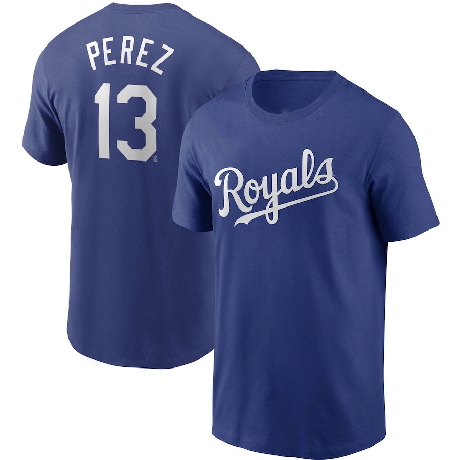 MLB 堪薩斯城 皇家隊 運動速乾 T恤【 S-3XL 】適合日常穿著和戶外運動 13 號  PEREZ 15 號
