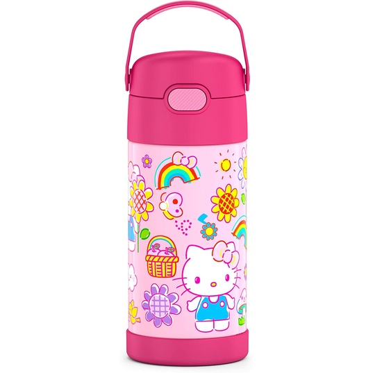 *啵比小舖*美國Thermos2022新款膳魔師© Hello Kitty/兒童有提把保溫吸管水壺/保溫瓶F4102HK